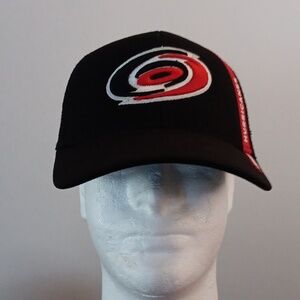 Carolina Hurricanes Adidas Black Mesh Cap with Red Logo
